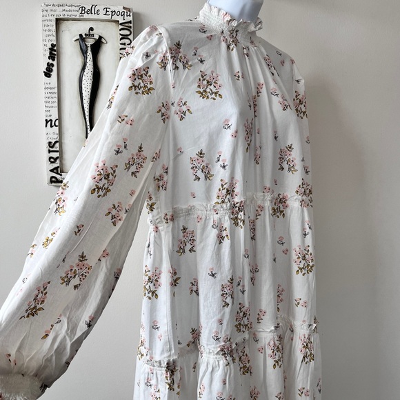 NWT Free People Cottagecore Women’s Petit Fours Ivory Floral Mini Dress Size XL - Picture 4 of 12